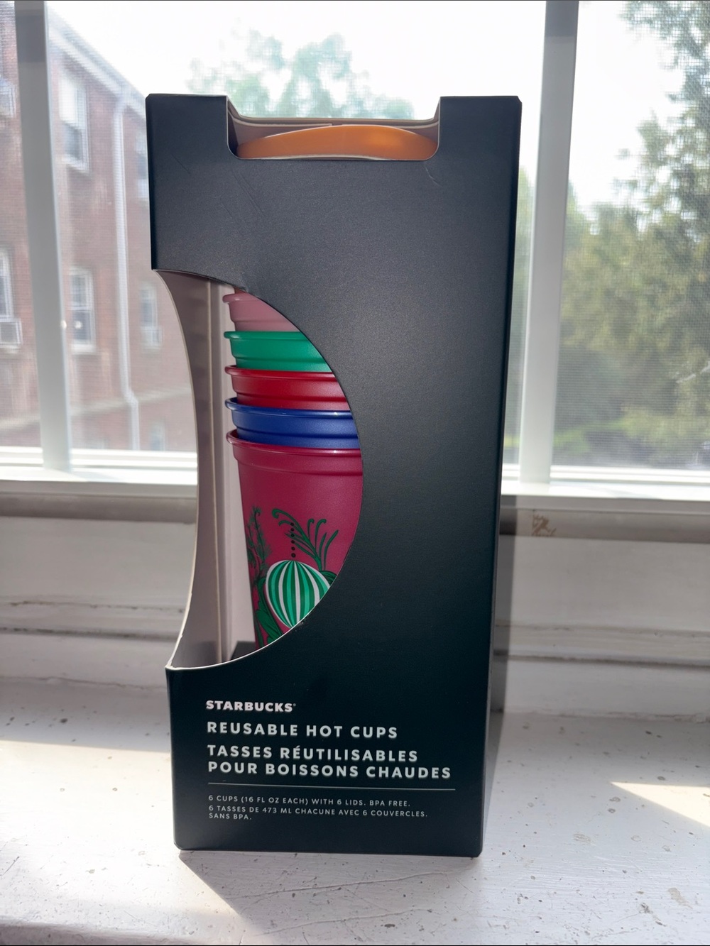 16oz Starbucks multi pack Reusable Hot Cup Set - Pink, Green, Red, Blue, Orange